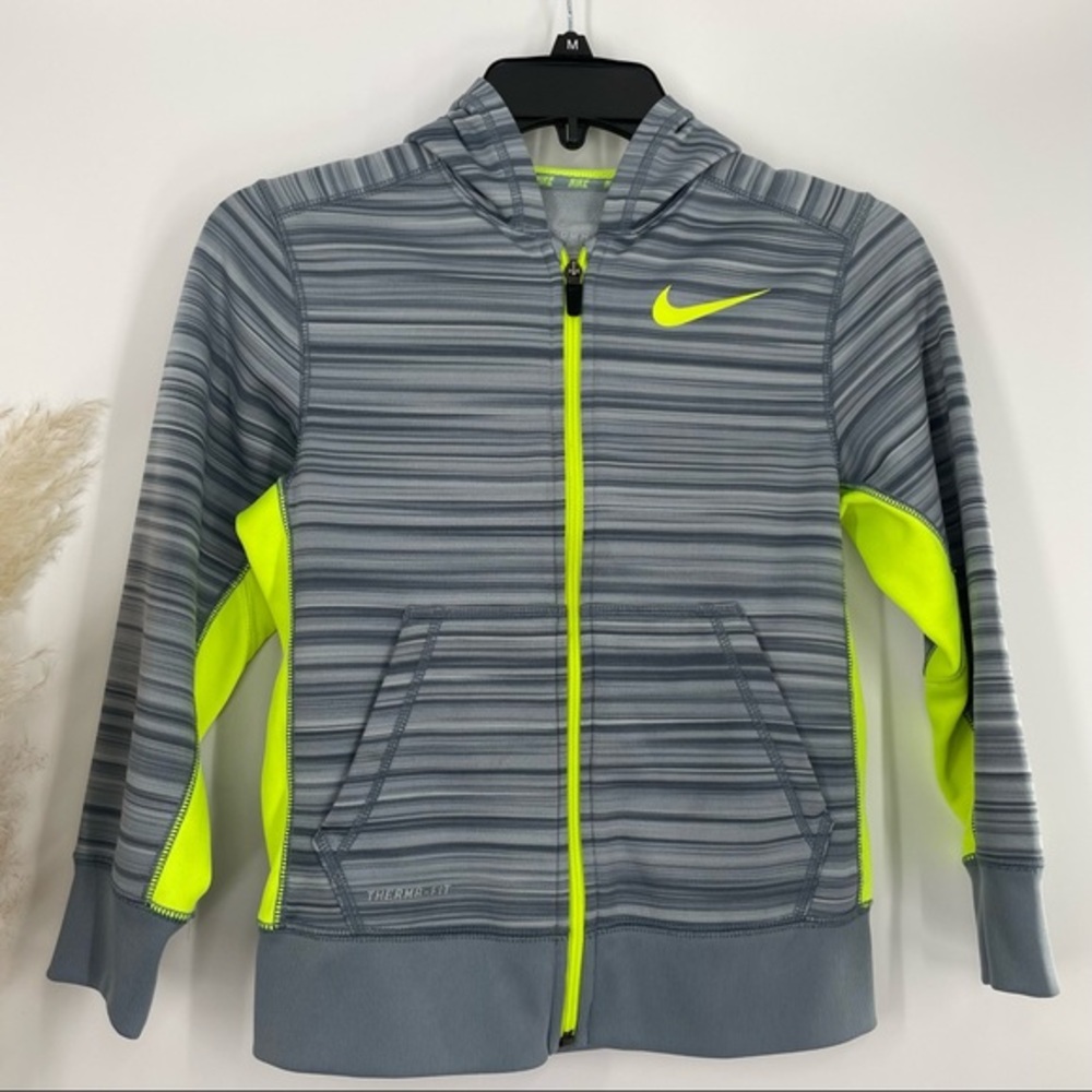 Nike Therma Fit Grey Striped neon Full Zip